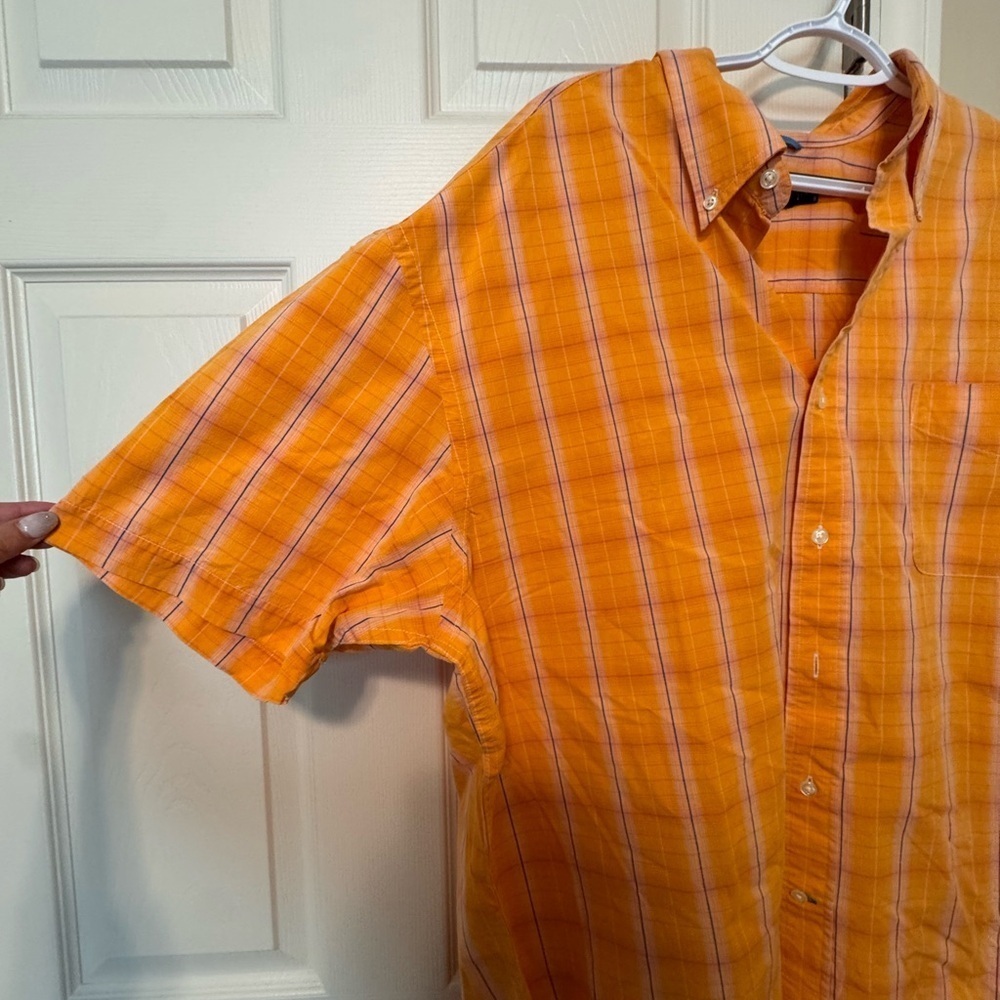 Bass Men's Yellow Plaid Button Down Shirt - Picture 3 of 5